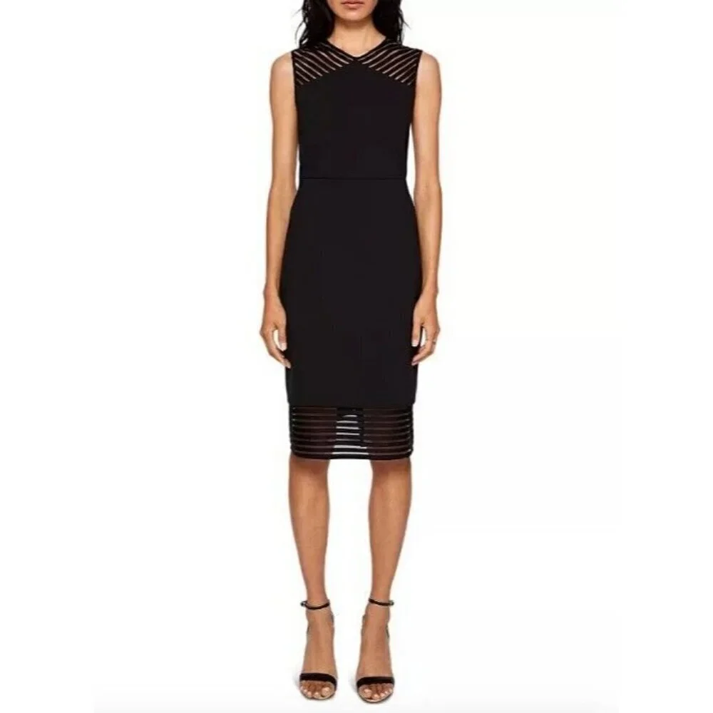 BNWT TED BAKER LONDON LUCETTE MESH DETAIL BODYCON DRESS black - Picture 5 of 16